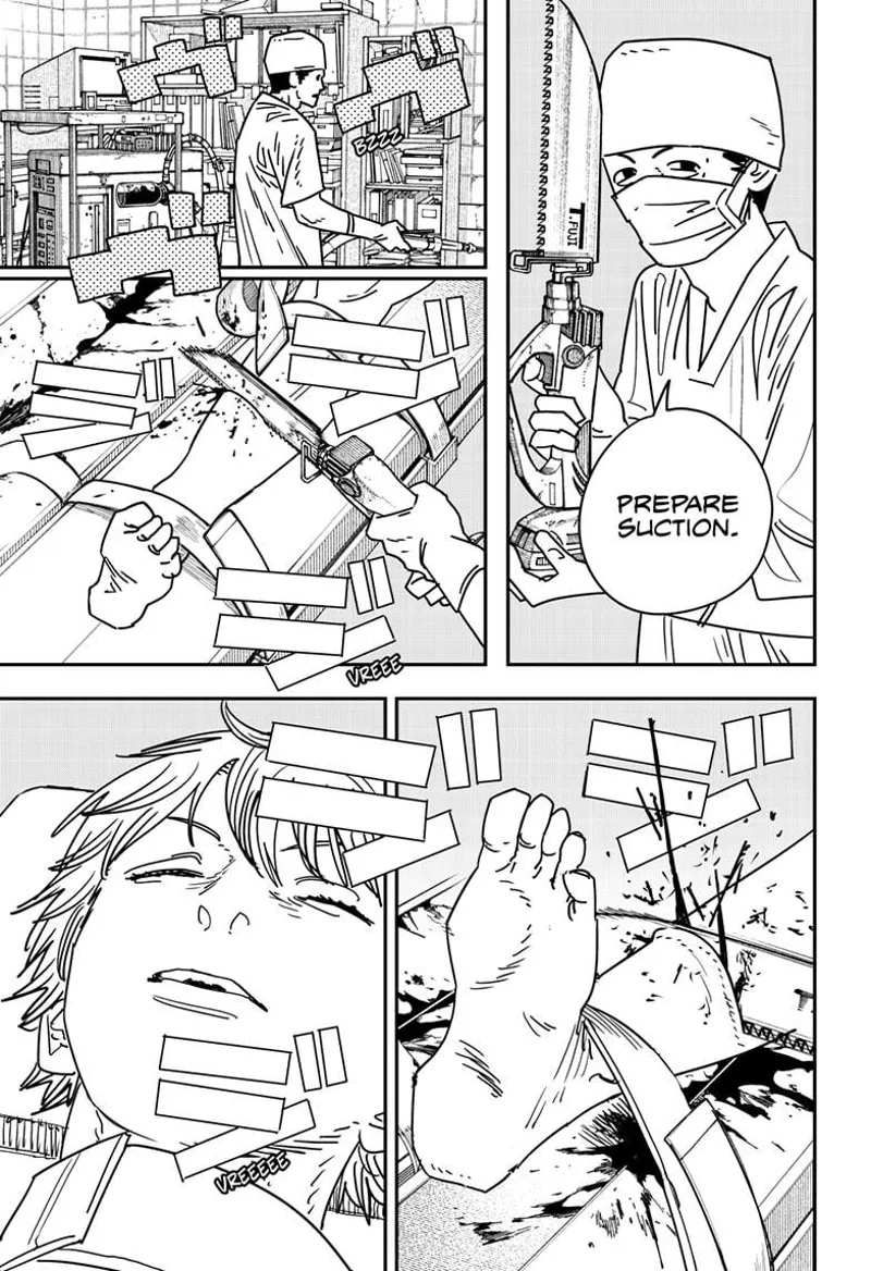 Chainsaw Man Manga Chapter 156 page 12 - Whup Whup Whup Whup Bzzz Split Split scene