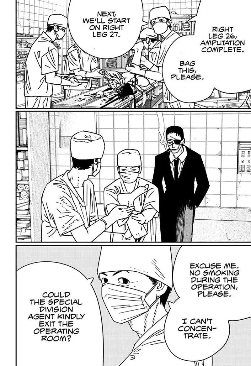 Chainsaw Man Manga Chapter 156 page 13 - Whup Whup Whup Whup Bzzz Split Split scene