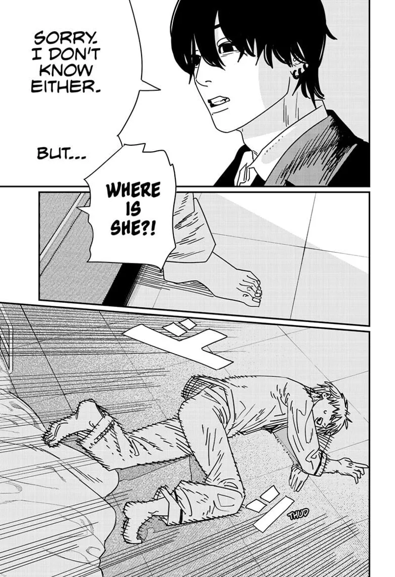 Chainsaw Man Manga Chapter 156 page 4 - Whup Whup Whup Whup Bzzz Split Split scene