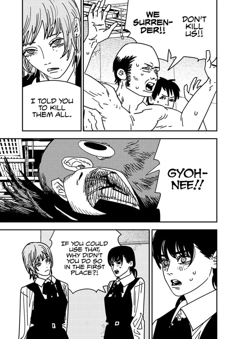 Chainsaw Man Manga Chapter 158 page 6 - Gyohnee Guillotine scene