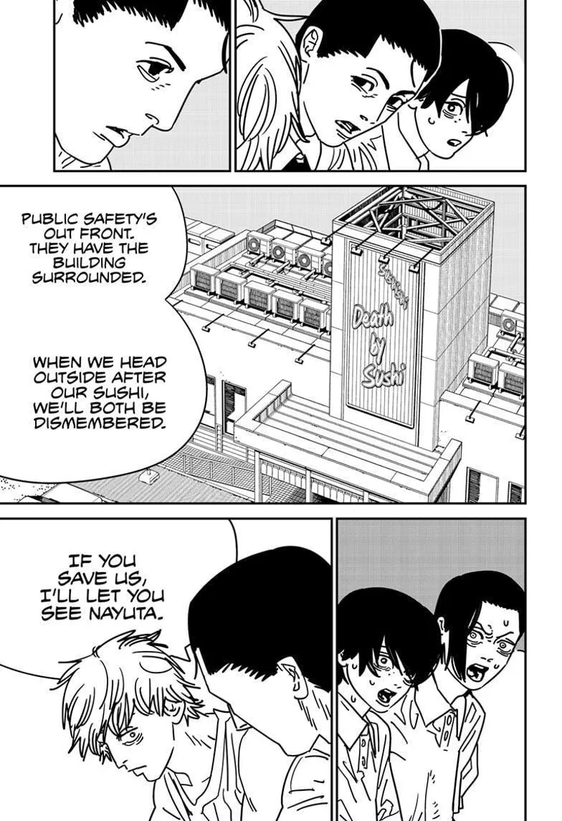 Chainsaw Man Manga Chapter 169 page 15 - Hands and Adaptation scene