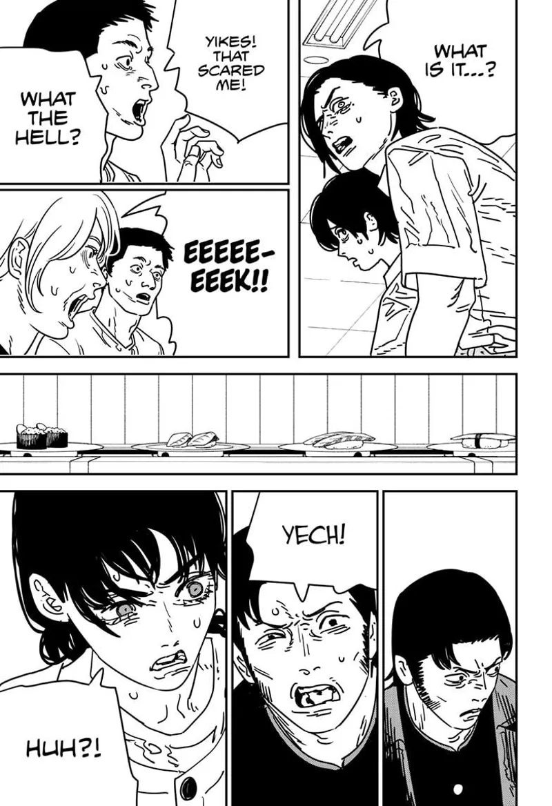 Chainsaw Man Manga Chapter 170 page 11 - How to Eat Sushi scene