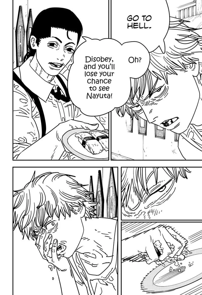Chainsaw Man Manga Chapter 170 page 2 - How to Eat Sushi scene