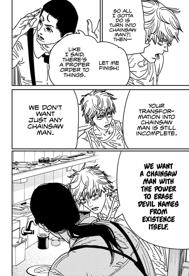 Chainsaw Man Manga Chapter 170 page 6 - How to Eat Sushi scene