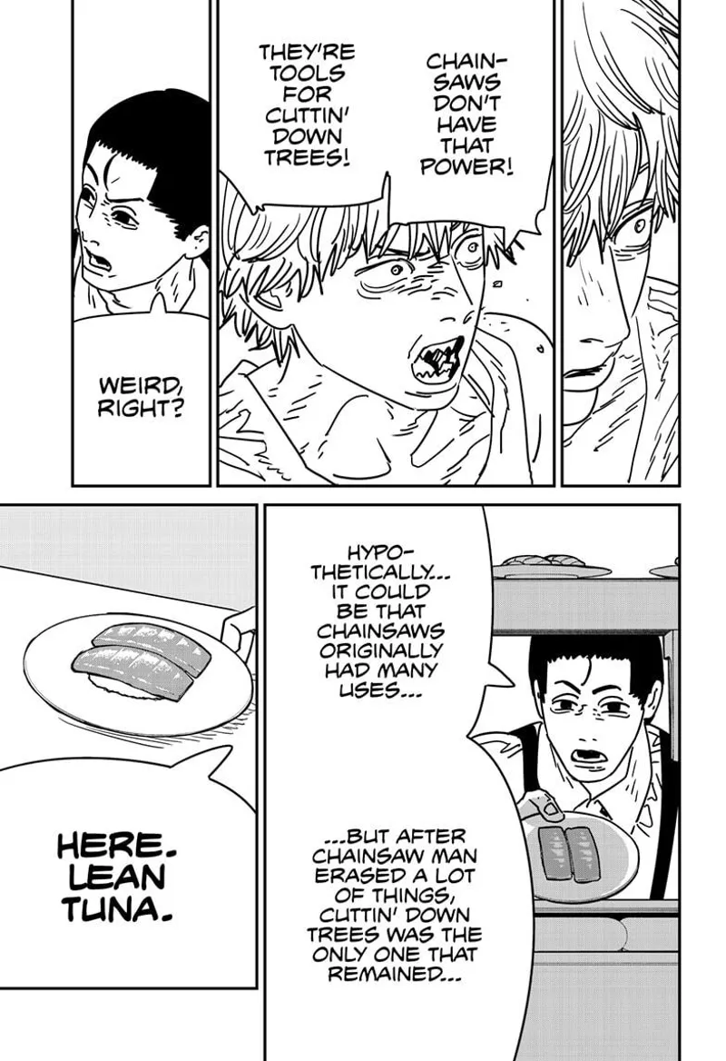 Chainsaw Man Manga Chapter 170 page 7 - How to Eat Sushi scene