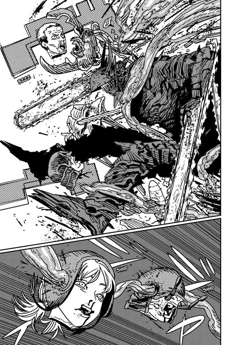 Chainsaw Man Manga Chapter 172 page 12 - Bzzz! Boom! Chomp! scene