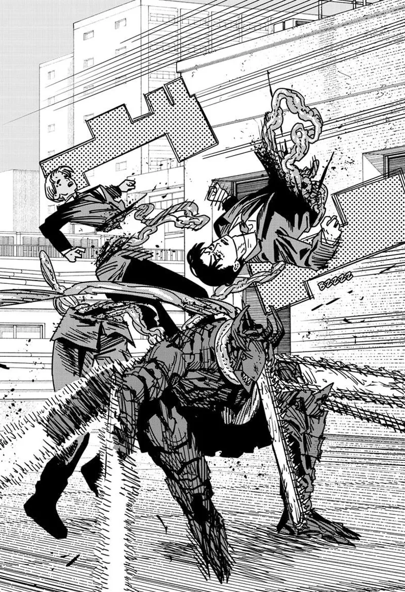 Chainsaw Man Manga Chapter 172 page 3 - Bzzz! Boom! Chomp! scene