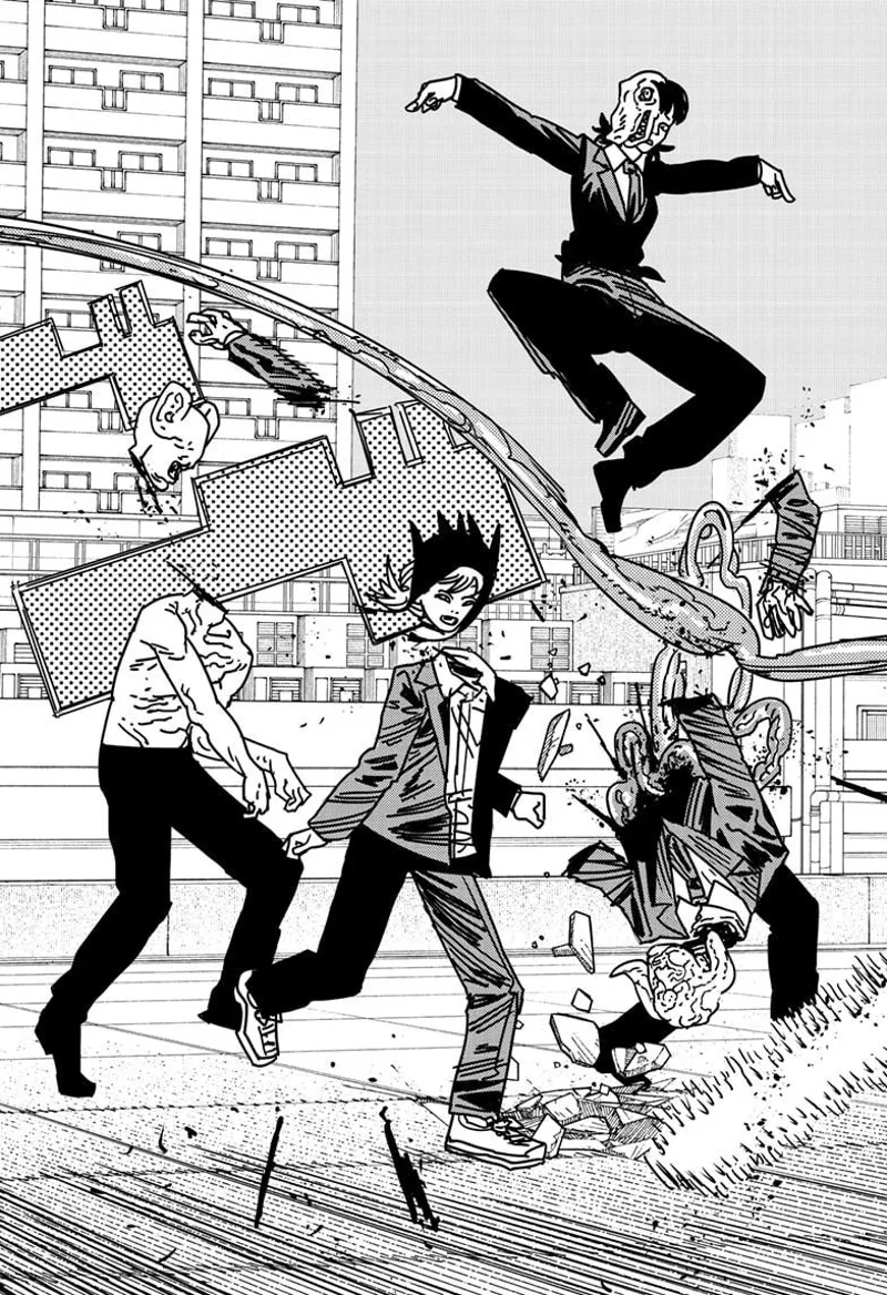 Chainsaw Man Manga Chapter 172 page 4 - Bzzz! Boom! Chomp! scene