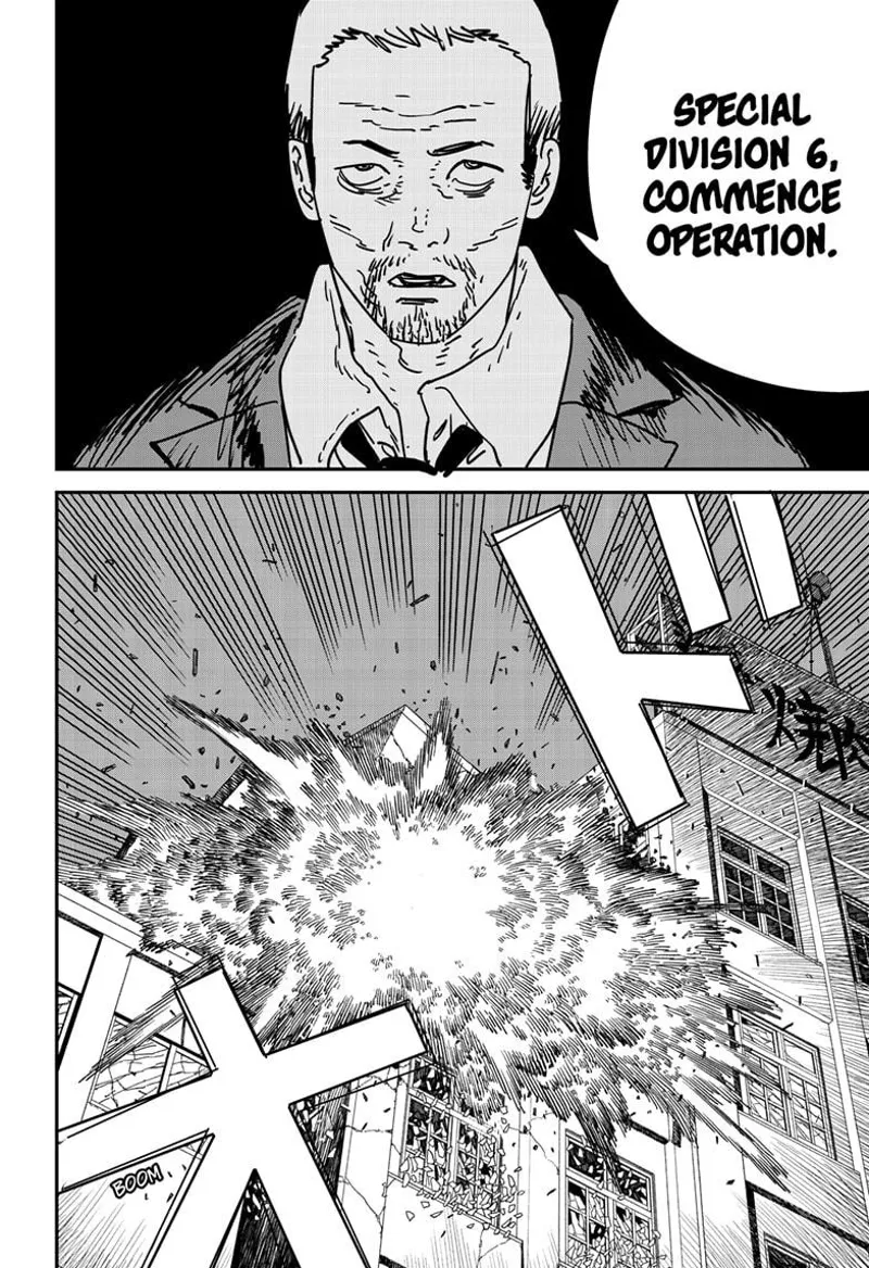 Chainsaw Man Manga Chapter 172 page 7 - Bzzz! Boom! Chomp! scene