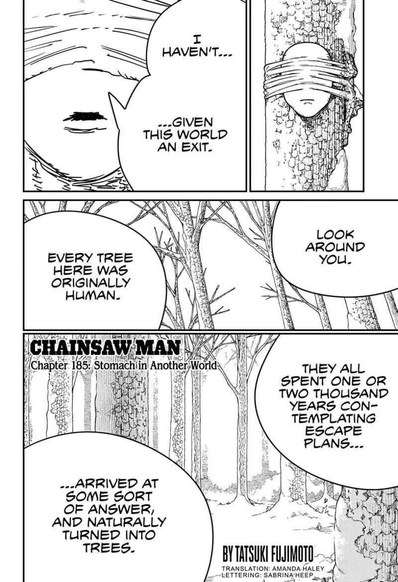 Chainsaw Man Manga Chapter 185 page 1 - Stomach in Another World scene