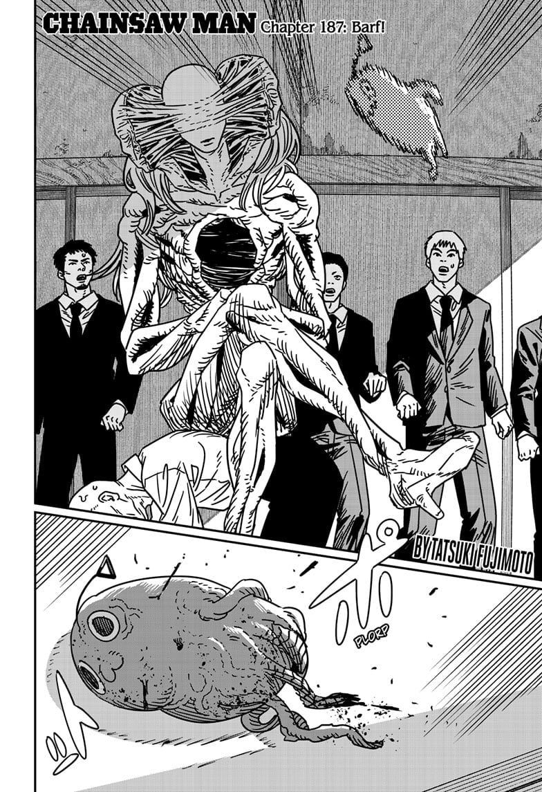 Chainsaw Man Manga Chapter 187 page 1 - Barf! scene