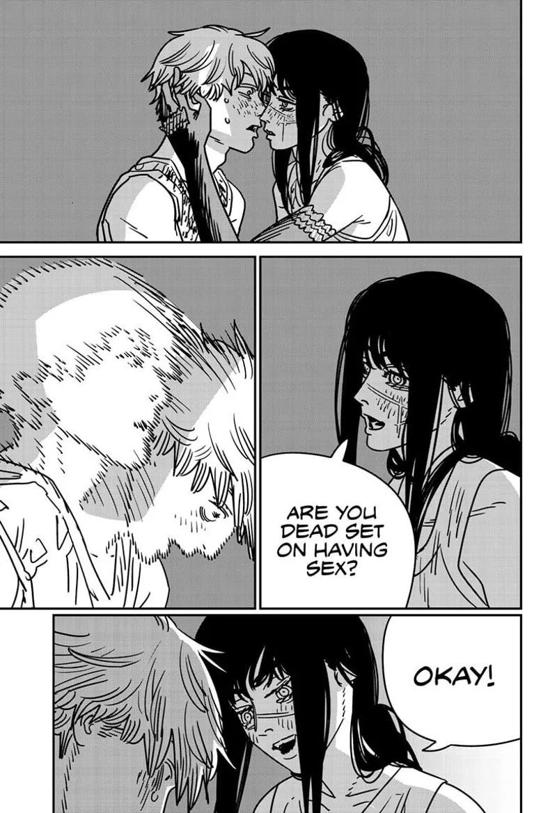 Chainsaw Man Manga Chapter 193 page 11 - Burning Kiss scene