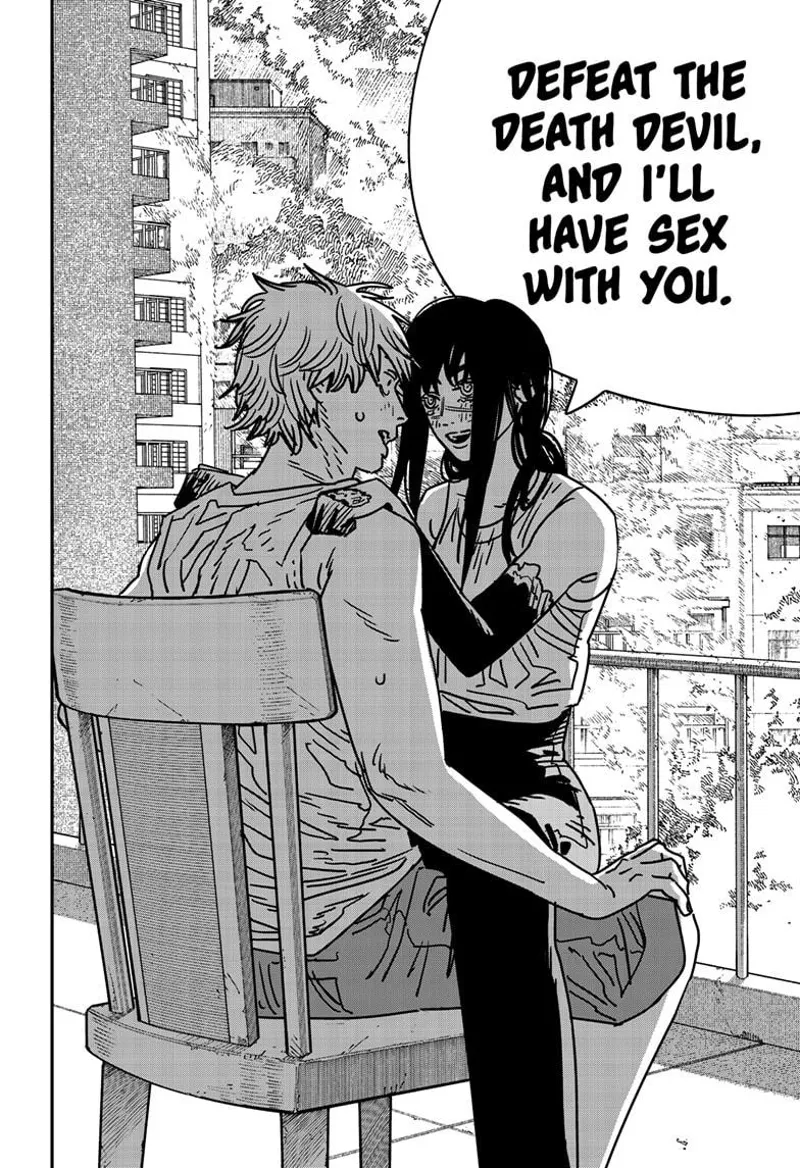 Chainsaw Man Manga Chapter 193 page 12 - Burning Kiss scene