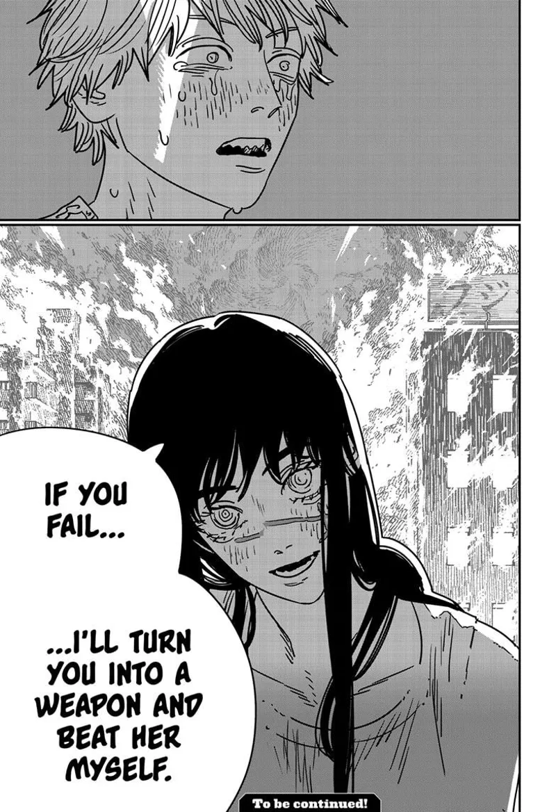 Chainsaw Man Manga Chapter 193 page 13 - Burning Kiss scene