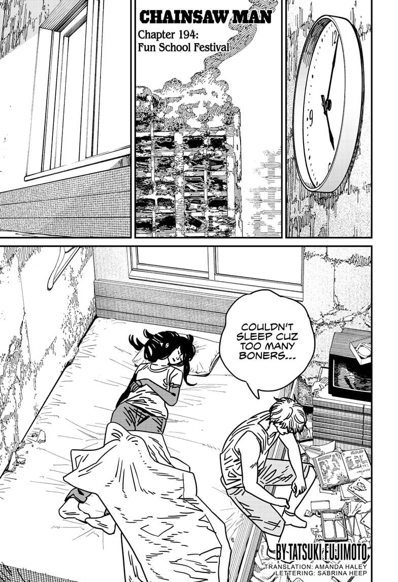 Chainsaw Man Manga Chapter 194 page 1 - Fun School Festival scene