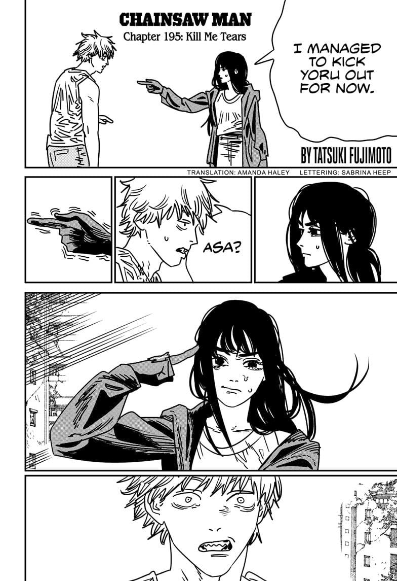 Chainsaw Man Manga Chapter 195 page 1 - Kill Me Tears scene