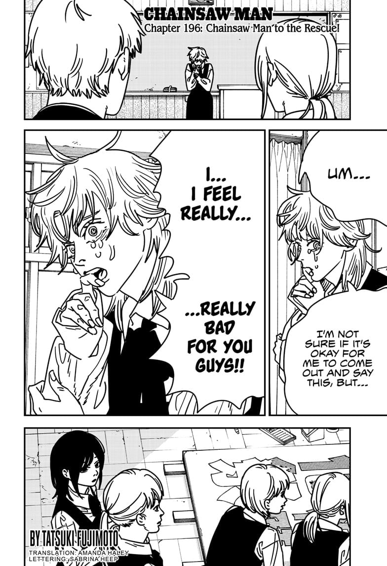 Chainsaw Man Manga Chapter 196 page 1 - Chainsaw Man to the Rescue! scene