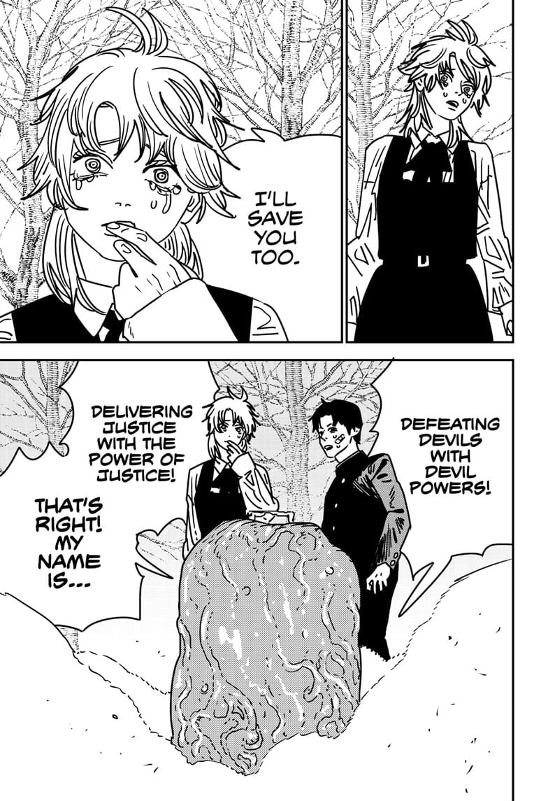 Chainsaw Man Manga Chapter 196 page 14 - Chainsaw Man to the Rescue! scene