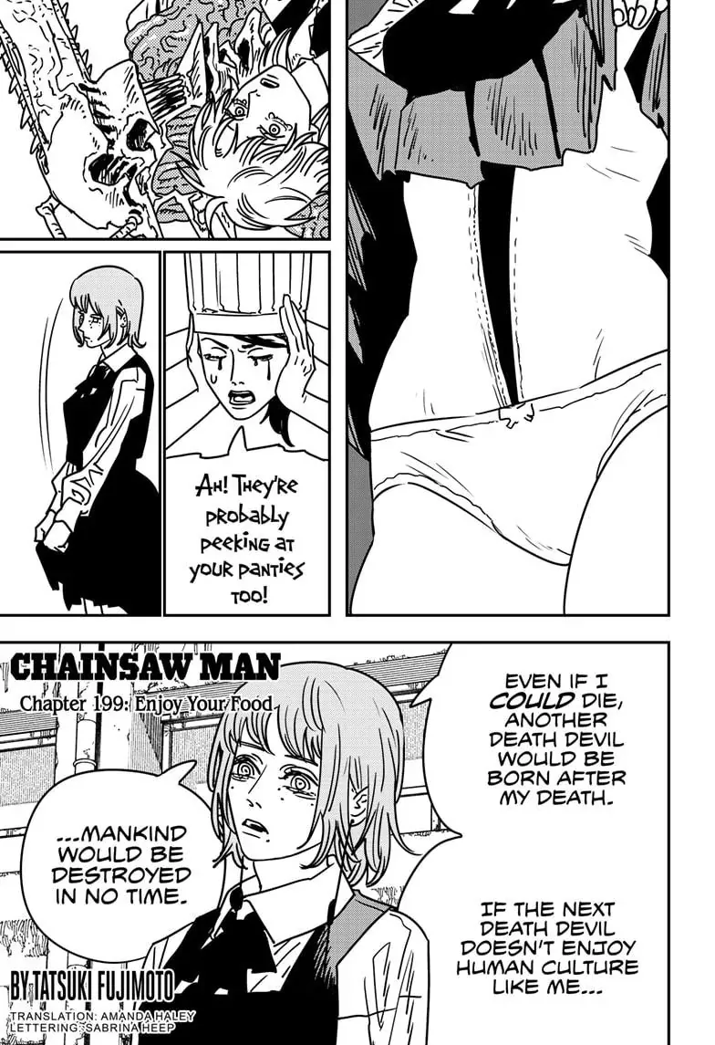Chainsaw Man Manga Chapter 199 page 1 - Enjoy Your Food scene