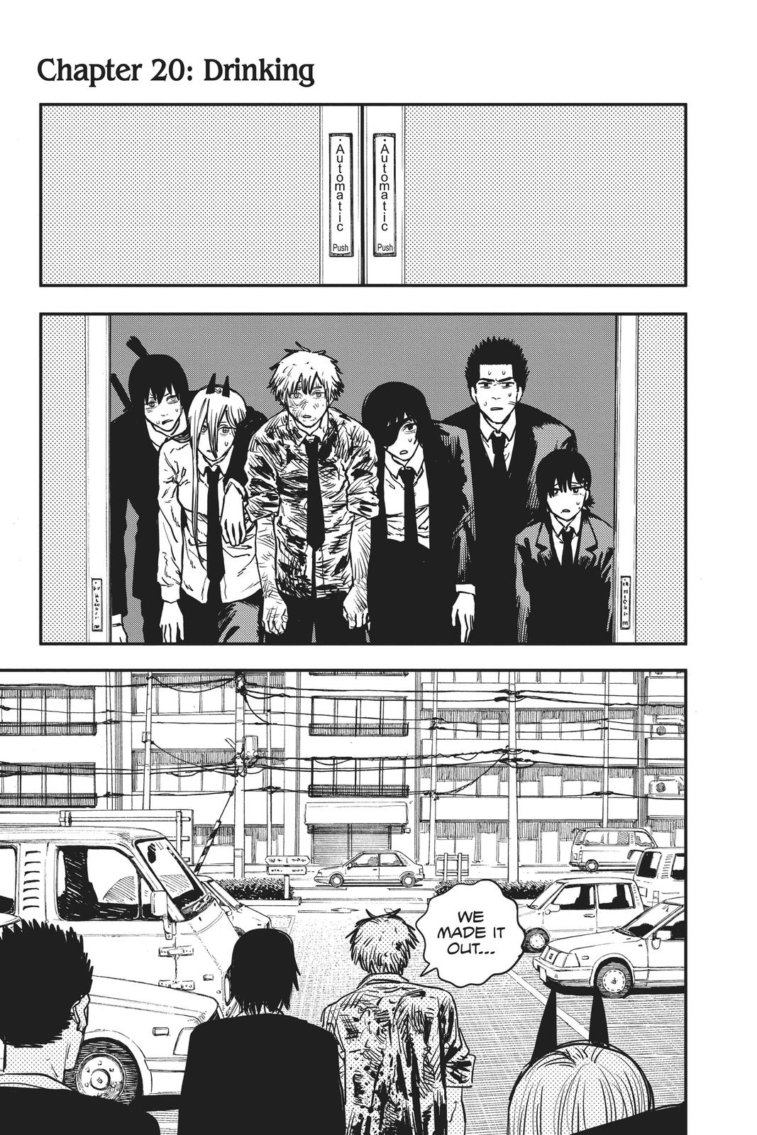 Chainsaw Man Manga Chapter 20 page 1 - Drinking scene