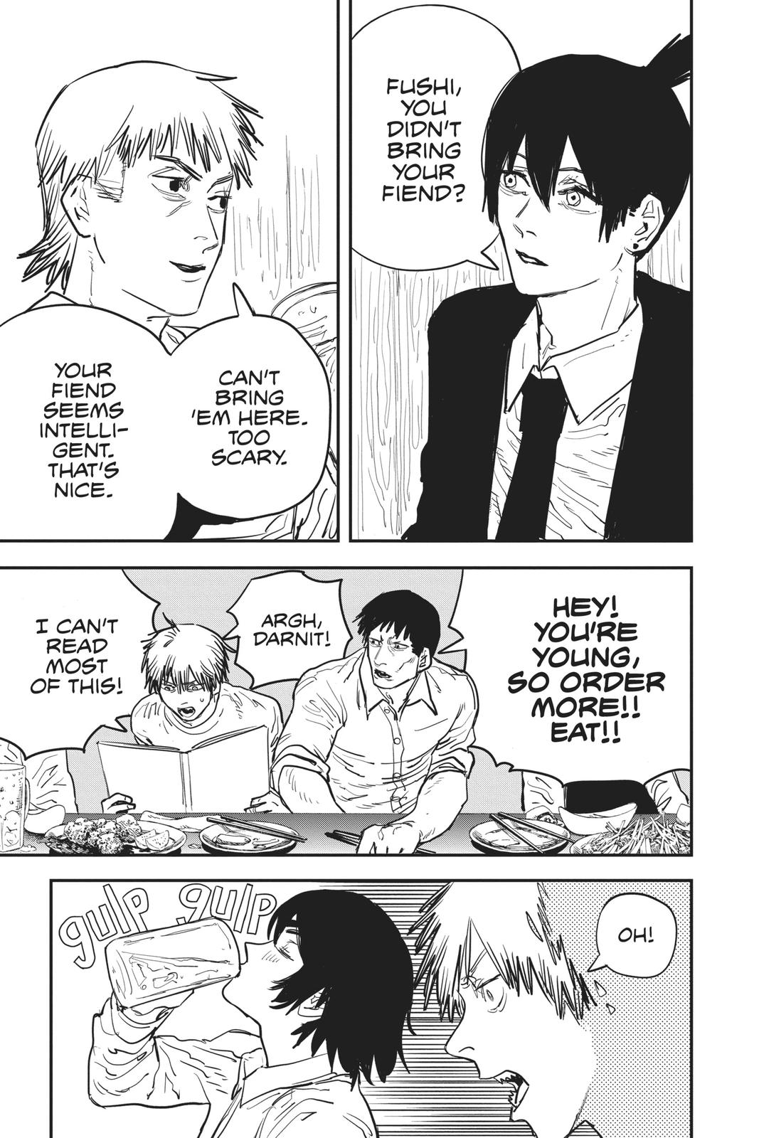 Chainsaw Man Manga Chapter 20 page 10 - Drinking scene