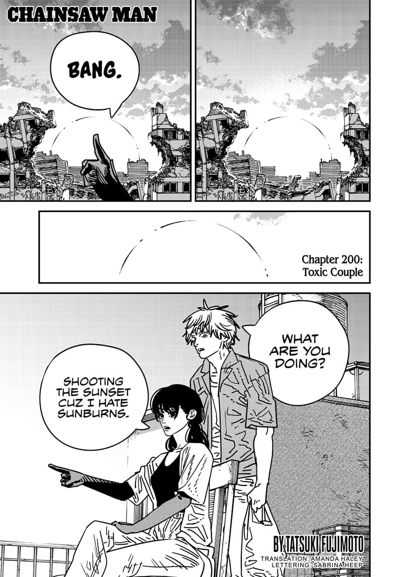 Chainsaw Man Manga Chapter 200 page 1 - Toxic Couple scene