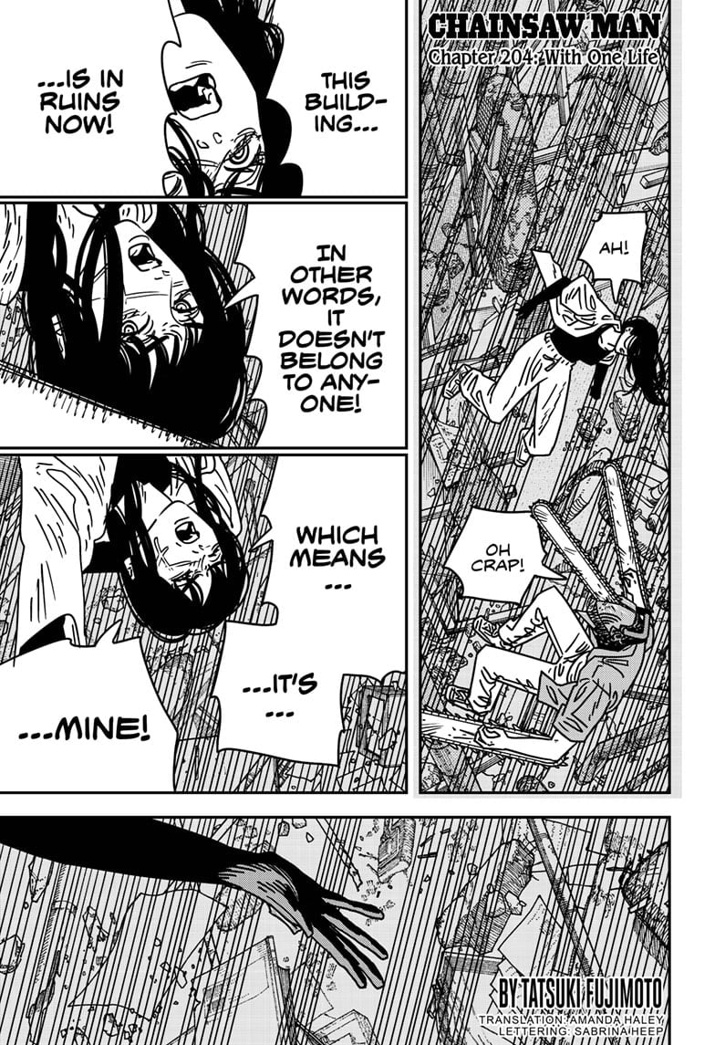 Chainsaw Man Manga Chapter 204 page 1 - With One Life scene