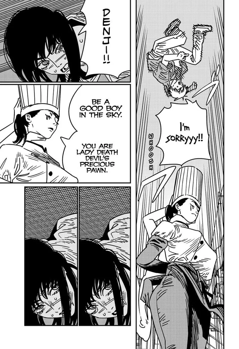 Chainsaw Man Manga Chapter 206 page 10 - Chest, Woman, Apology scene
