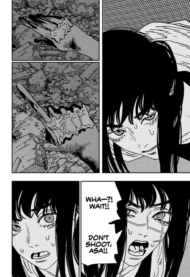 Chainsaw Man Manga Chapter 206 page 11 - Chest, Woman, Apology scene