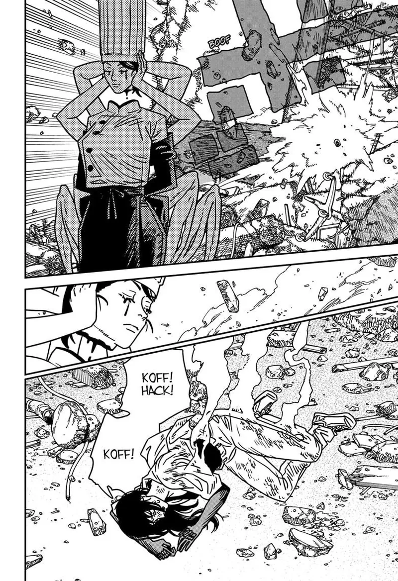 Chainsaw Man Manga Chapter 206 page 13 - Chest, Woman, Apology scene