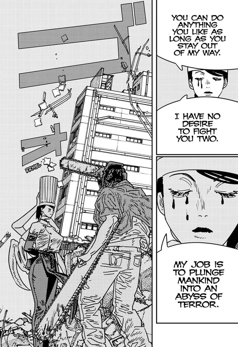 Chainsaw Man Manga Chapter 206 page 3 - Chest, Woman, Apology scene