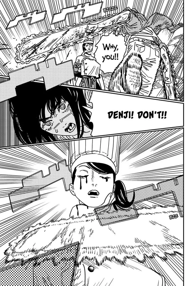 Chainsaw Man Manga Chapter 206 page 6 - Chest, Woman, Apology scene