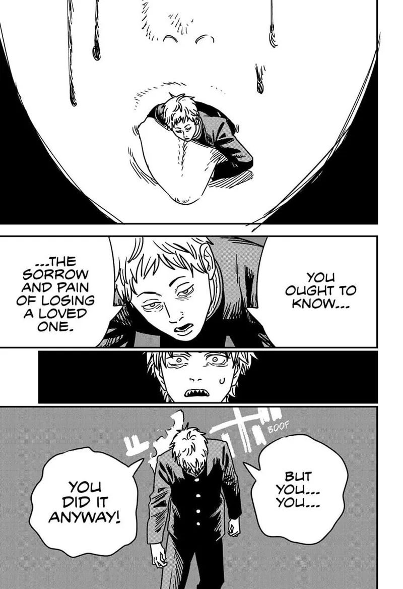 Chainsaw Man Manga Chapter 206 page 8 - Chest, Woman, Apology scene