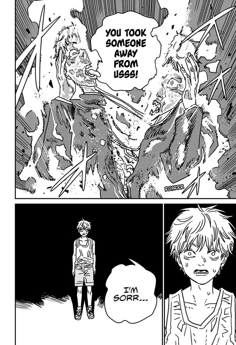 Chainsaw Man Manga Chapter 206 page 9 - Chest, Woman, Apology scene