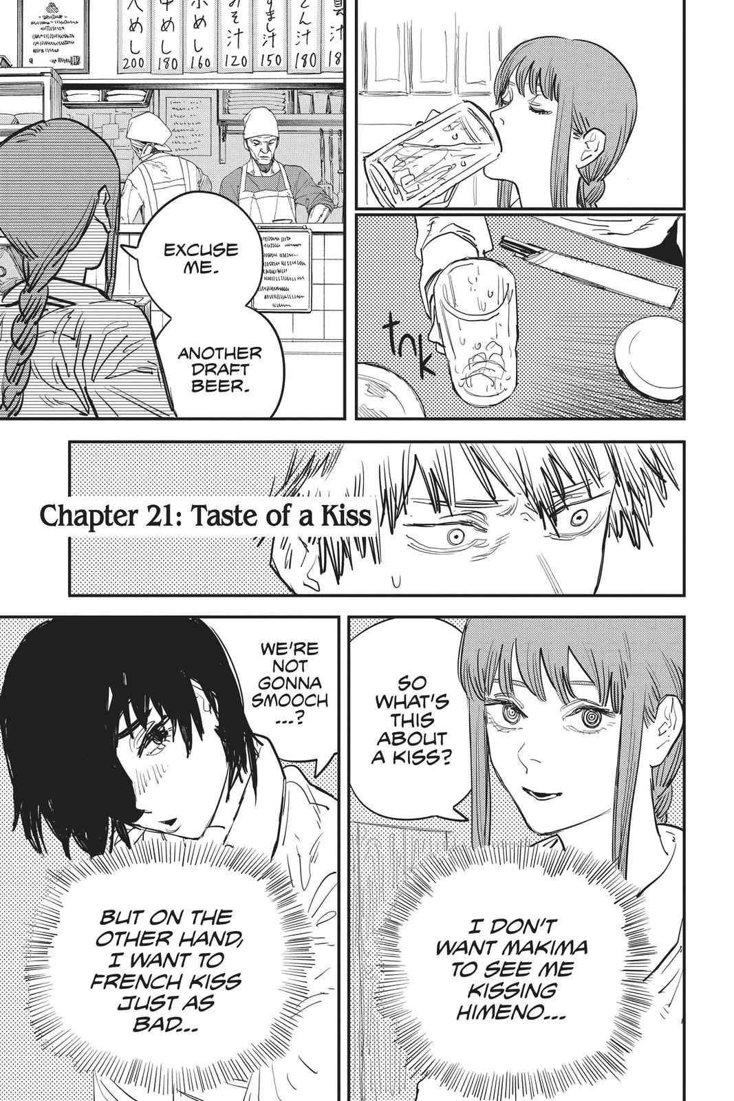 Chainsaw Man Manga Chapter 21 page 1 - Taste of a Kiss scene