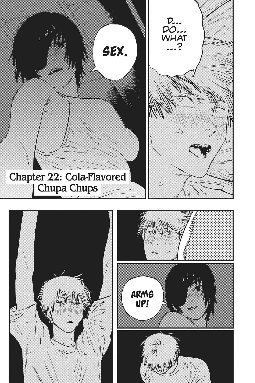 Chainsaw Man Manga Chapter 22 page 1 - Cola-Flavor Chupa Chups scene