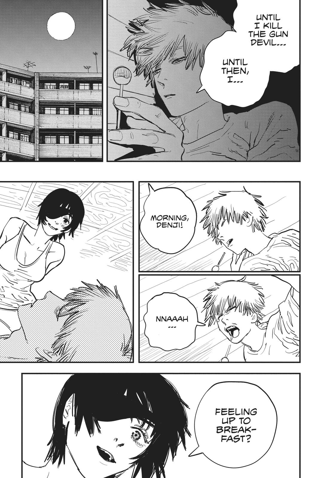 Chainsaw Man Manga Chapter 22 page 9 - Cola-Flavor Chupa Chups scene