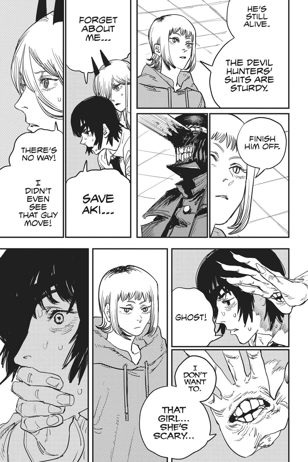 Chainsaw Man Manga Chapter 25 page 3 - Ghost, Snake, Chainsaw scene