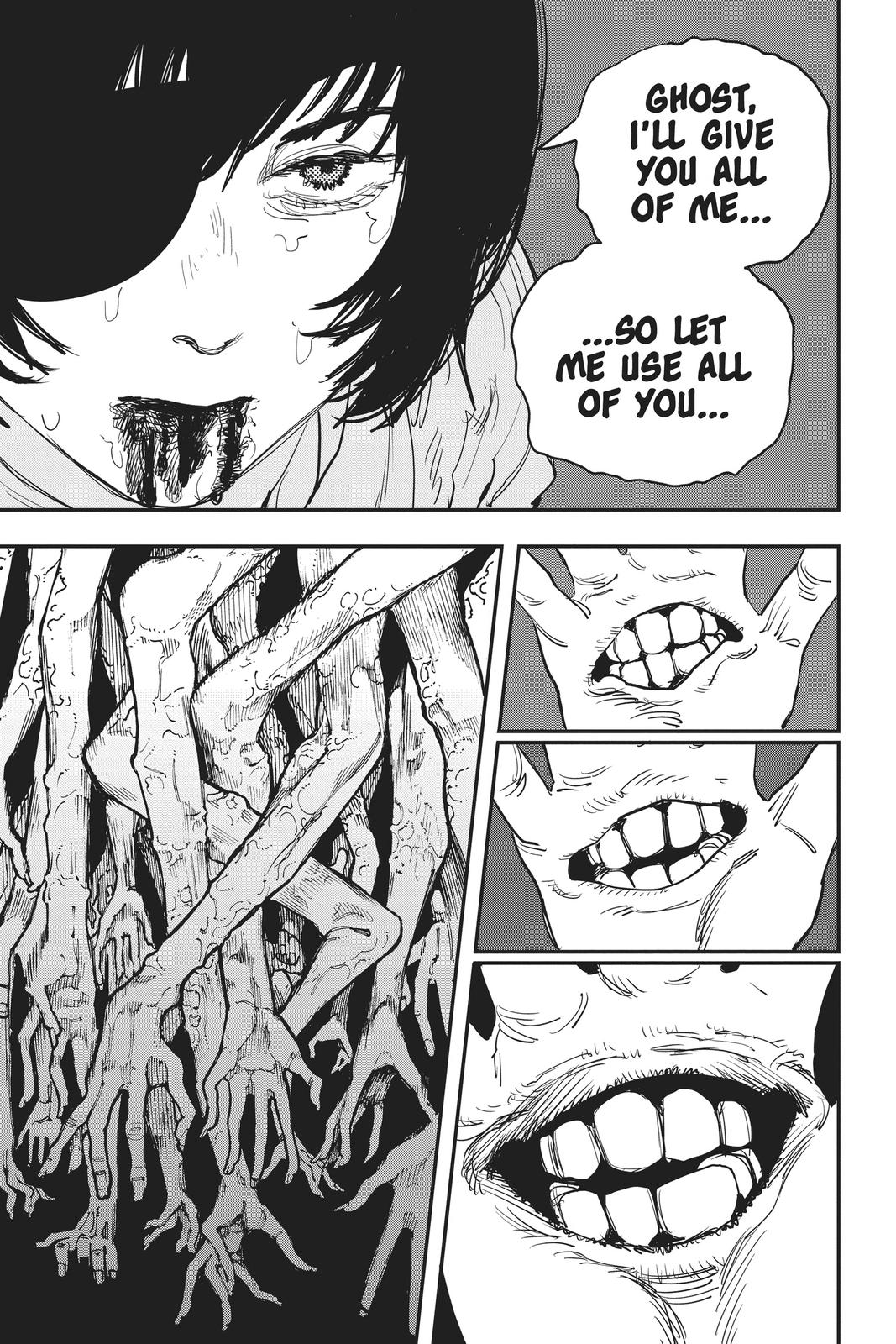 Chainsaw Man Manga Chapter 25 page 5 - Ghost, Snake, Chainsaw scene