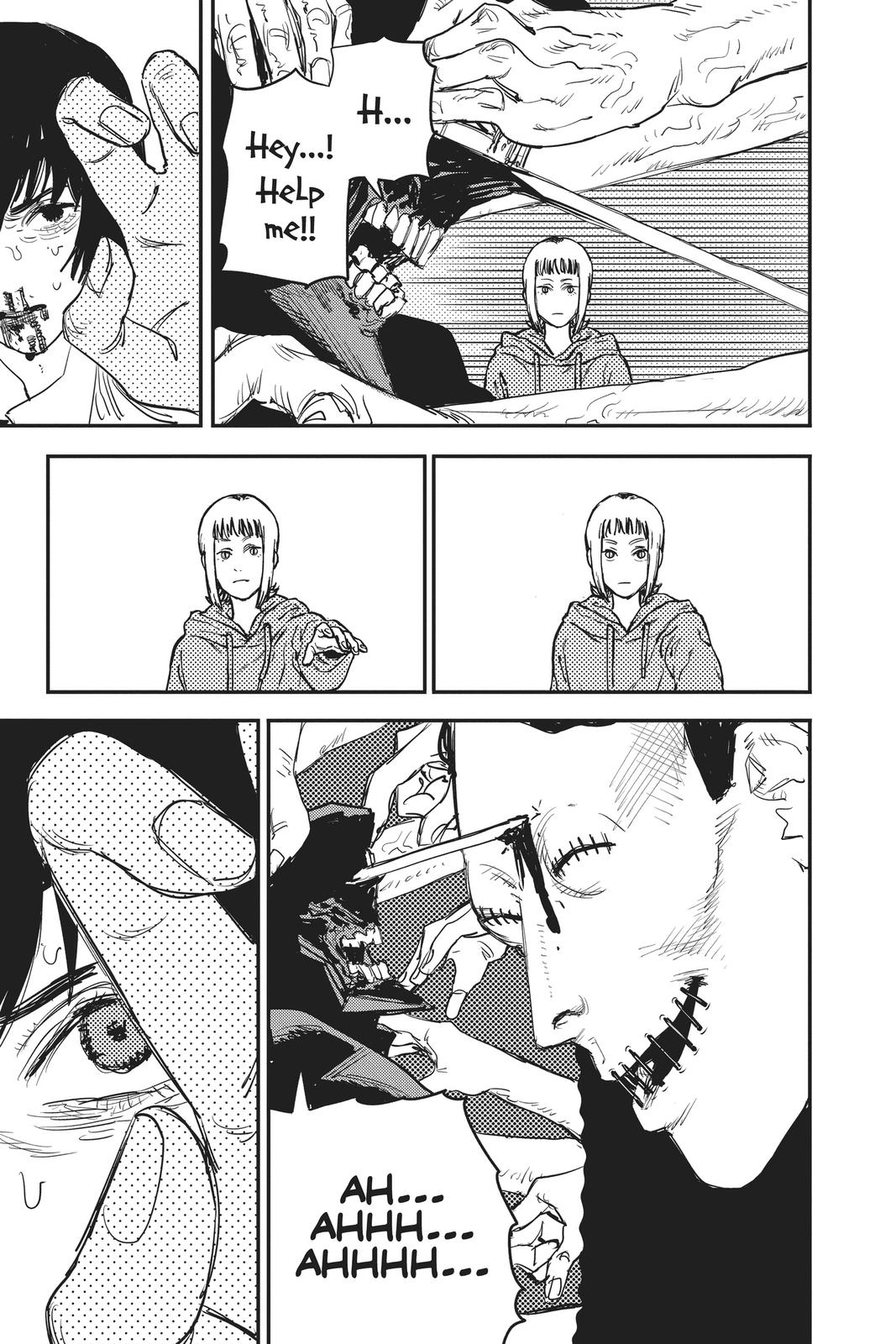 Chainsaw Man Manga Chapter 25 page 9 - Ghost, Snake, Chainsaw scene