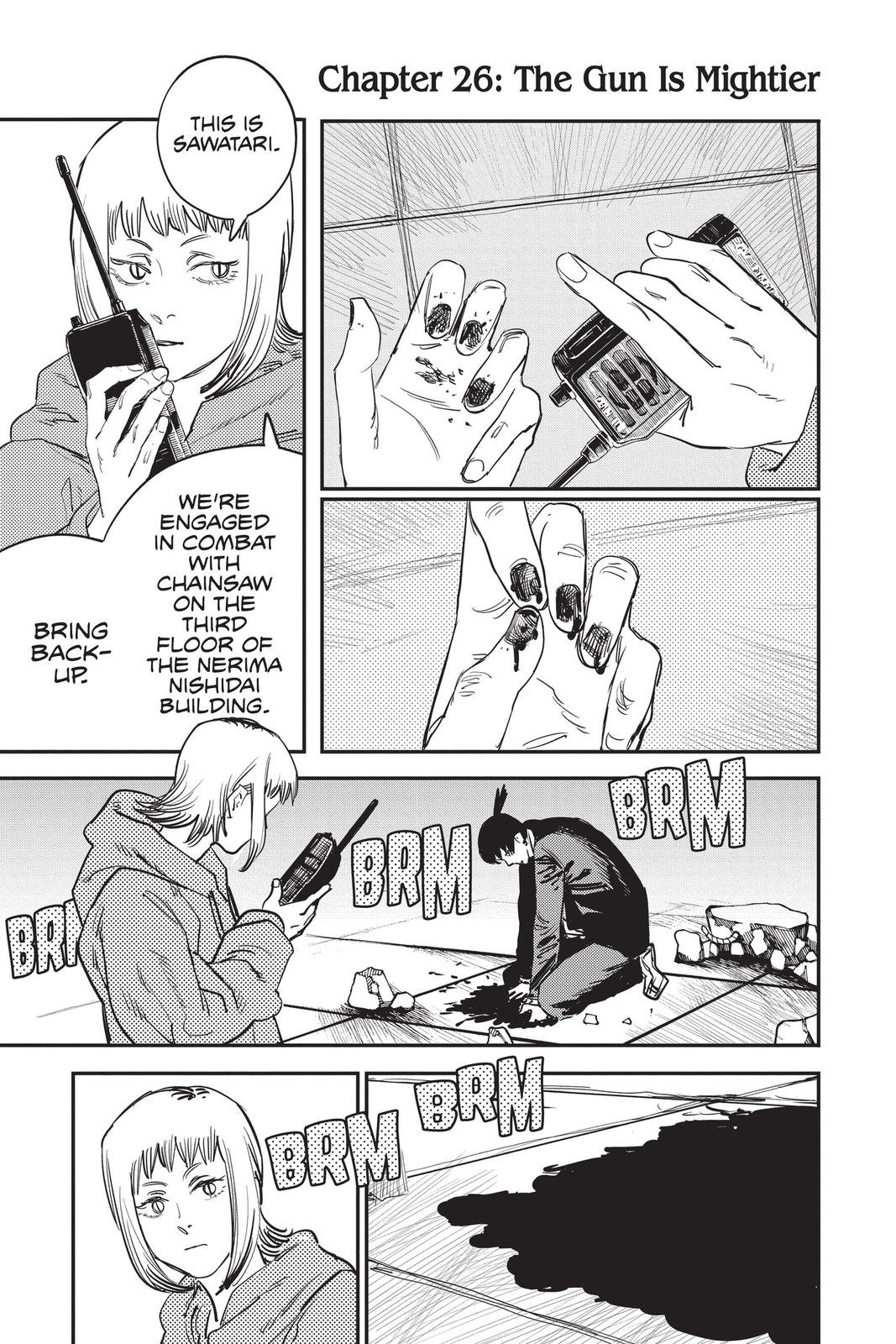 Chainsaw Man Manga Chapter 26 page 8 - The Gun is Mightier scene