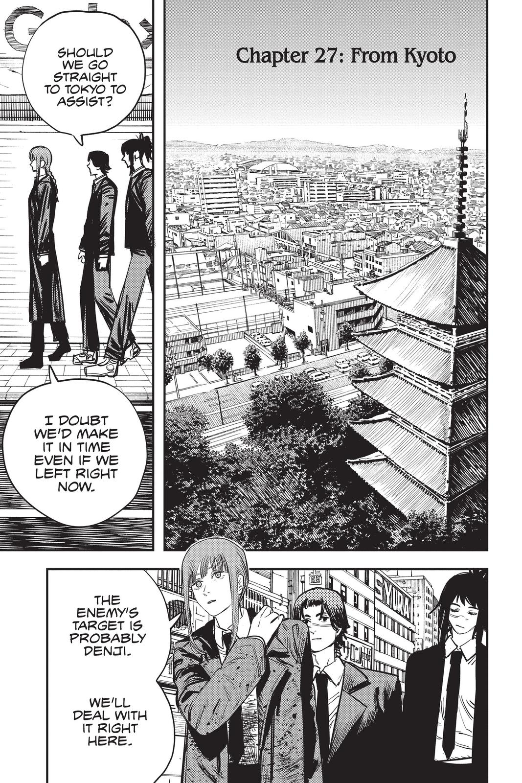 Chainsaw Man Manga Chapter 27 page 1 - From Kyoto scene