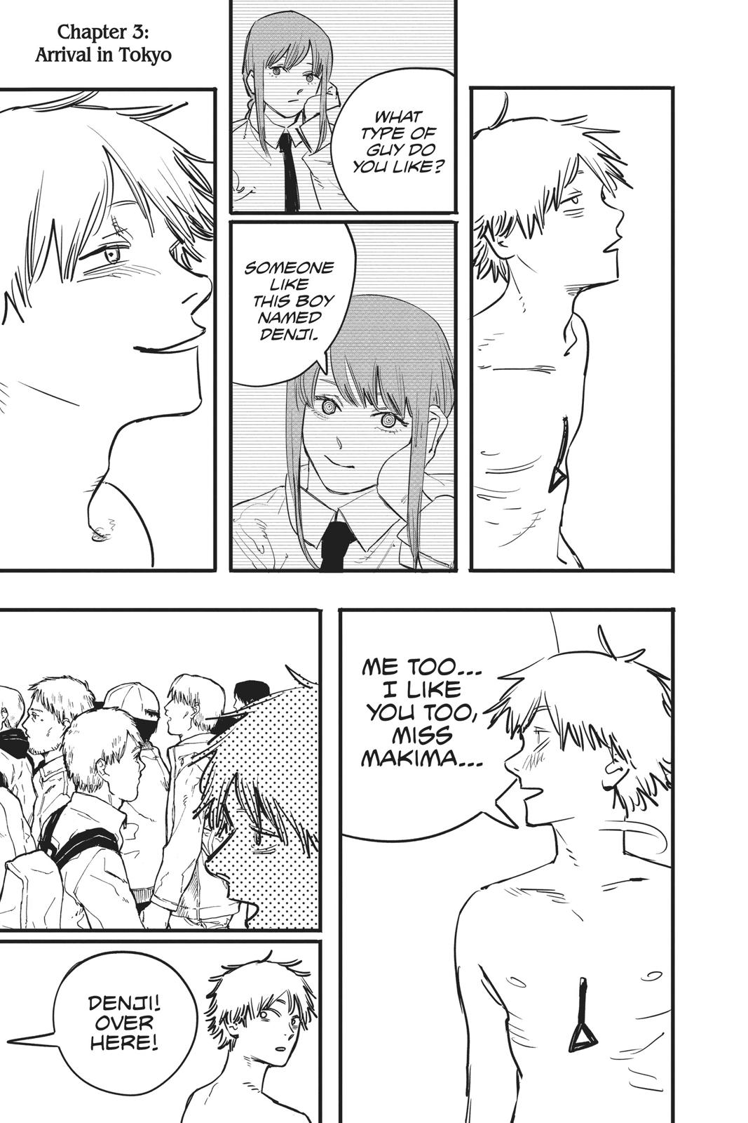Chainsaw Man Manga Chapter 3 page 1 - Arrival in Tokyo scene