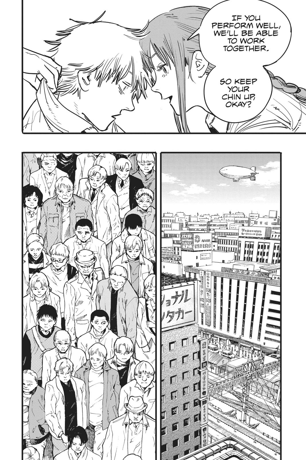 Chainsaw Man Manga Chapter 3 page 6 - Arrival in Tokyo scene