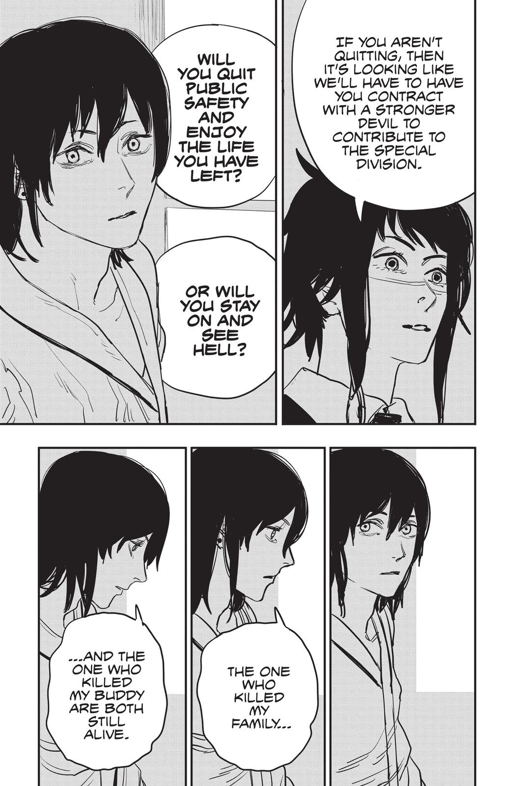 Chainsaw Man Manga Chapter 30 page 11 - Bruised & Battered scene