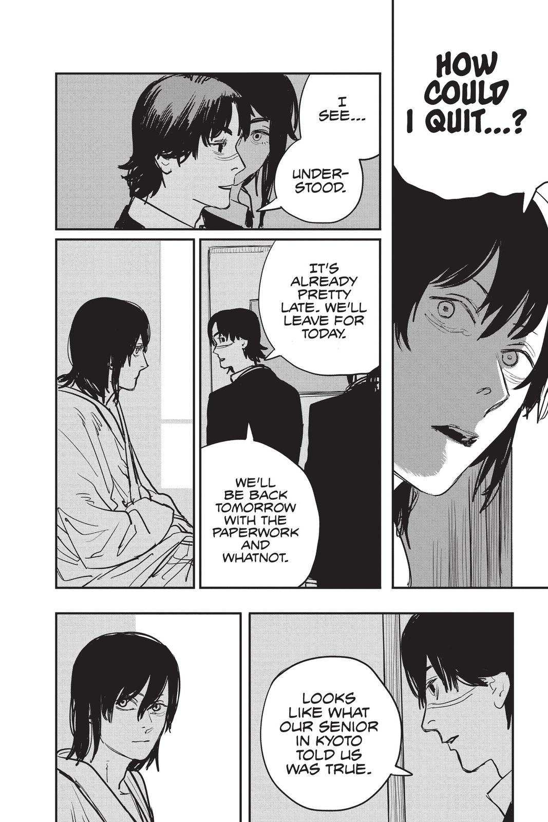 Chainsaw Man Manga Chapter 30 page 12 - Bruised & Battered scene