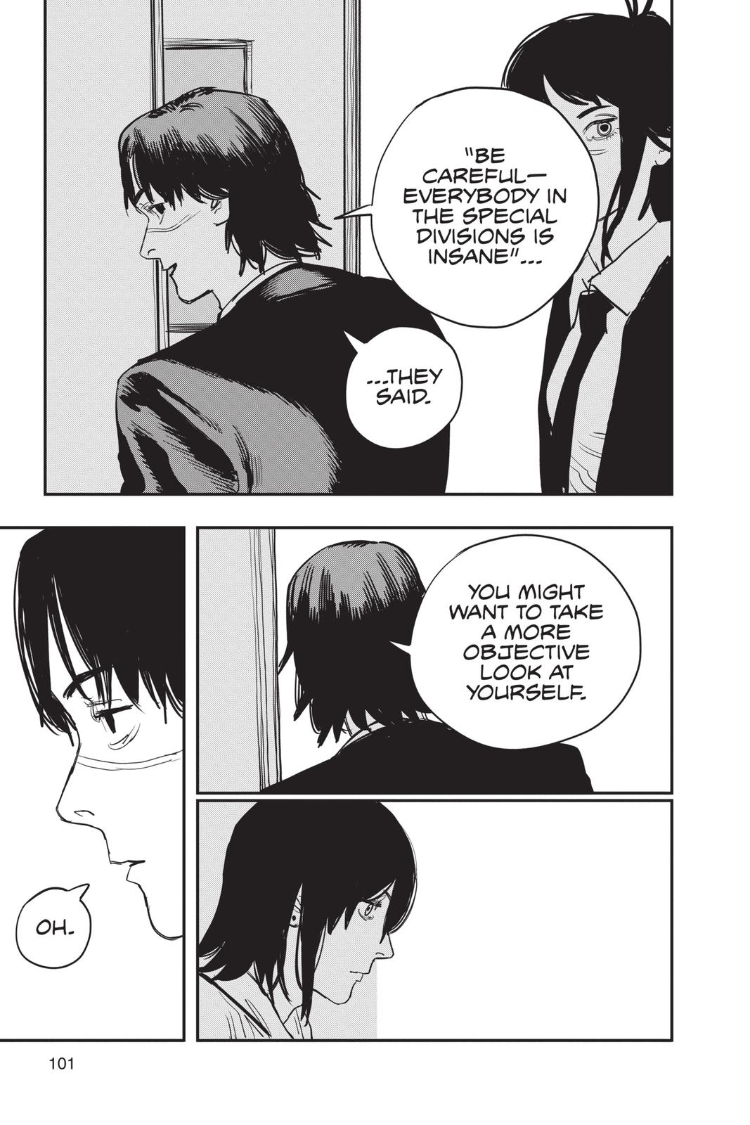 Chainsaw Man Manga Chapter 30 page 13 - Bruised & Battered scene