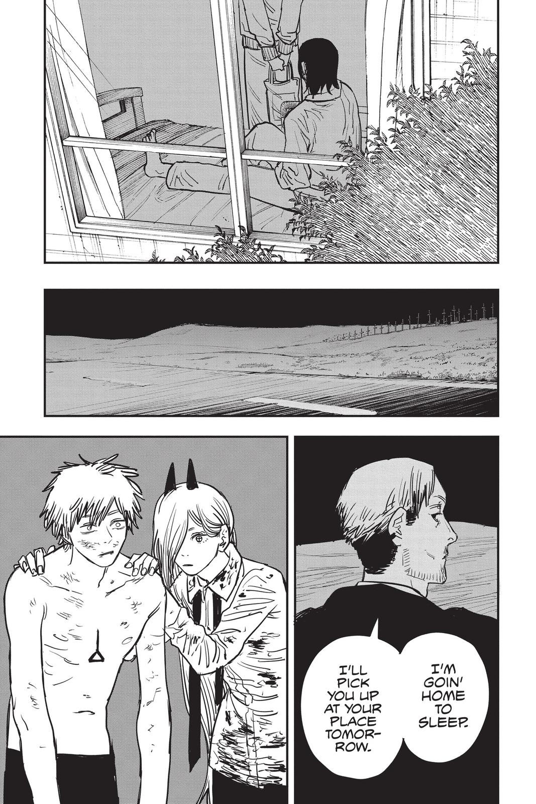 Chainsaw Man Manga Chapter 30 page 15 - Bruised & Battered scene