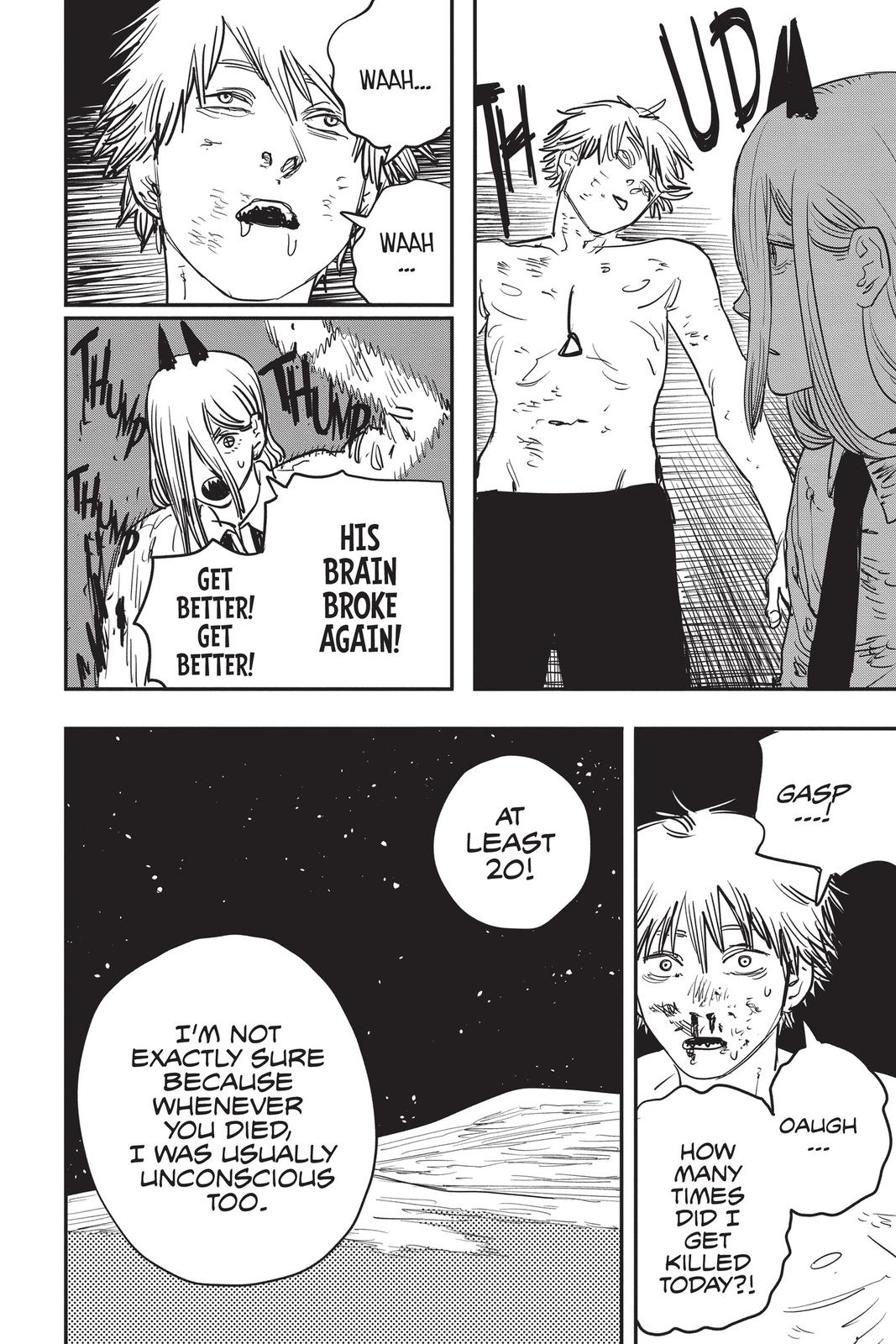 Chainsaw Man Manga Chapter 30 page 16 - Bruised & Battered scene