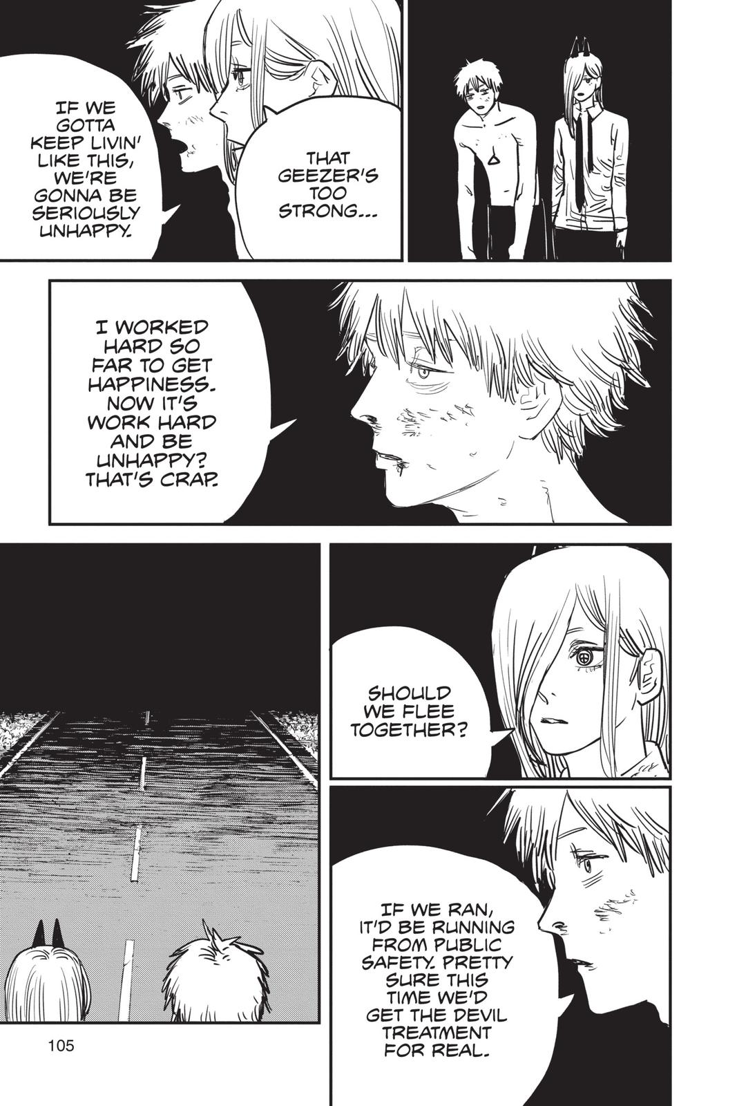 Chainsaw Man Manga Chapter 30 page 17 - Bruised & Battered scene
